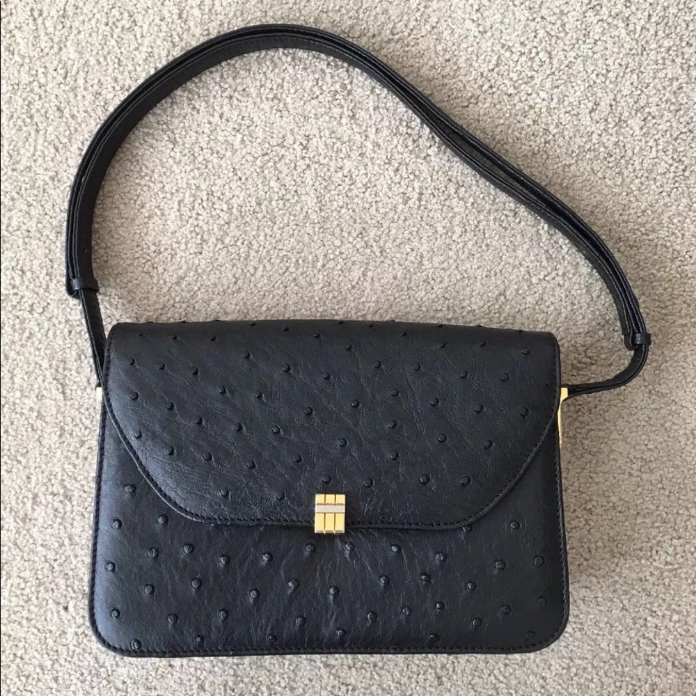 NWOT Beverly Genuine Ostrich Leather Handbag